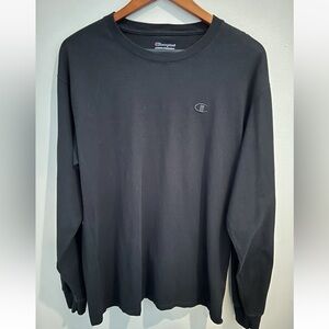 Champion Men’s Long Sleeve Authentic Shirt Size Large In Black